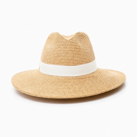 Toucan Hats Tuckernuck NEW Ivory Cream Wide Brim Packable Fedora Sun Hat Size M - Picture 2 of 10